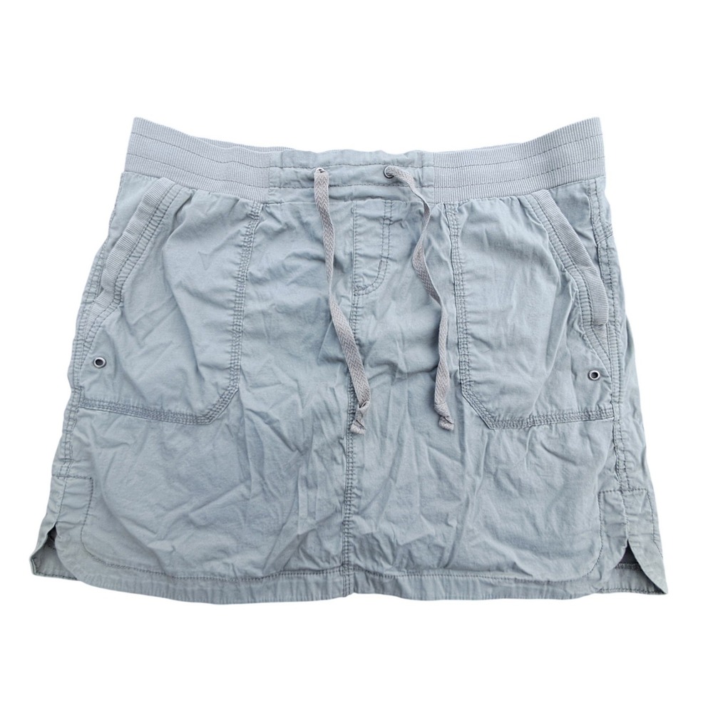 Khakis & Company‎ Womens Gray Cotton Blend Casual Skort Size 10 Drawstring Waist